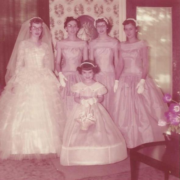 Marilyn Munsell as flower girl in her cousin's wedding