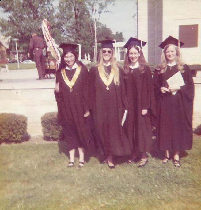 Marilyn Munsell and friends at Adrian College graduation