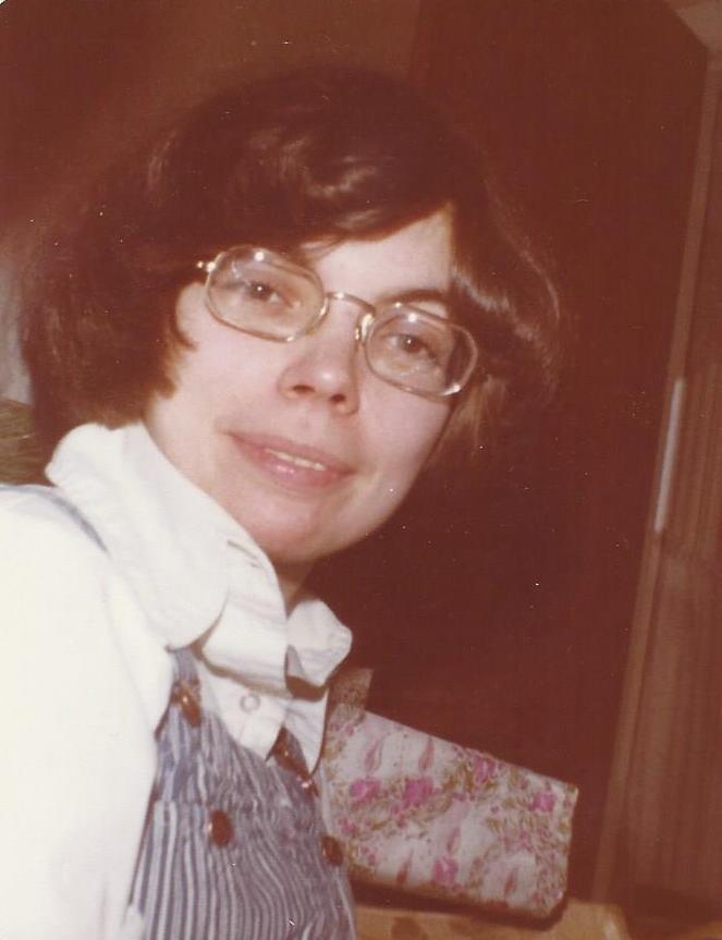 Marilyn Munsell in her overalls
