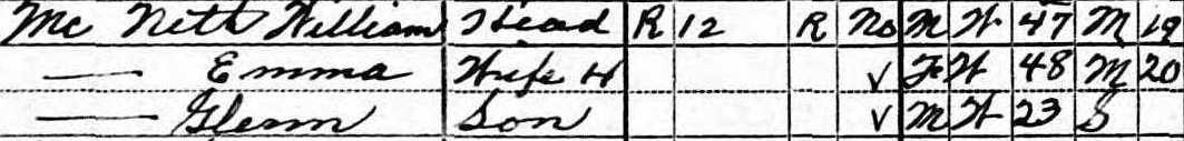 The McNitt family in the 1930 census