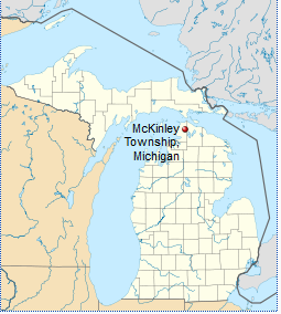 Map showing the location of McKinley Township