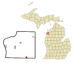Map showing the location of Thompsonville, Michogan