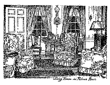 Living room at the Palmer house