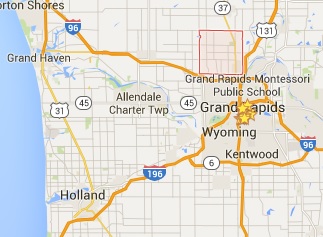 Map showing the location of Alpine Township, Kent County, Michigan