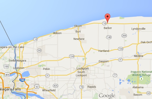 Somerset, New York is located at the red marker near Lake
Ontario